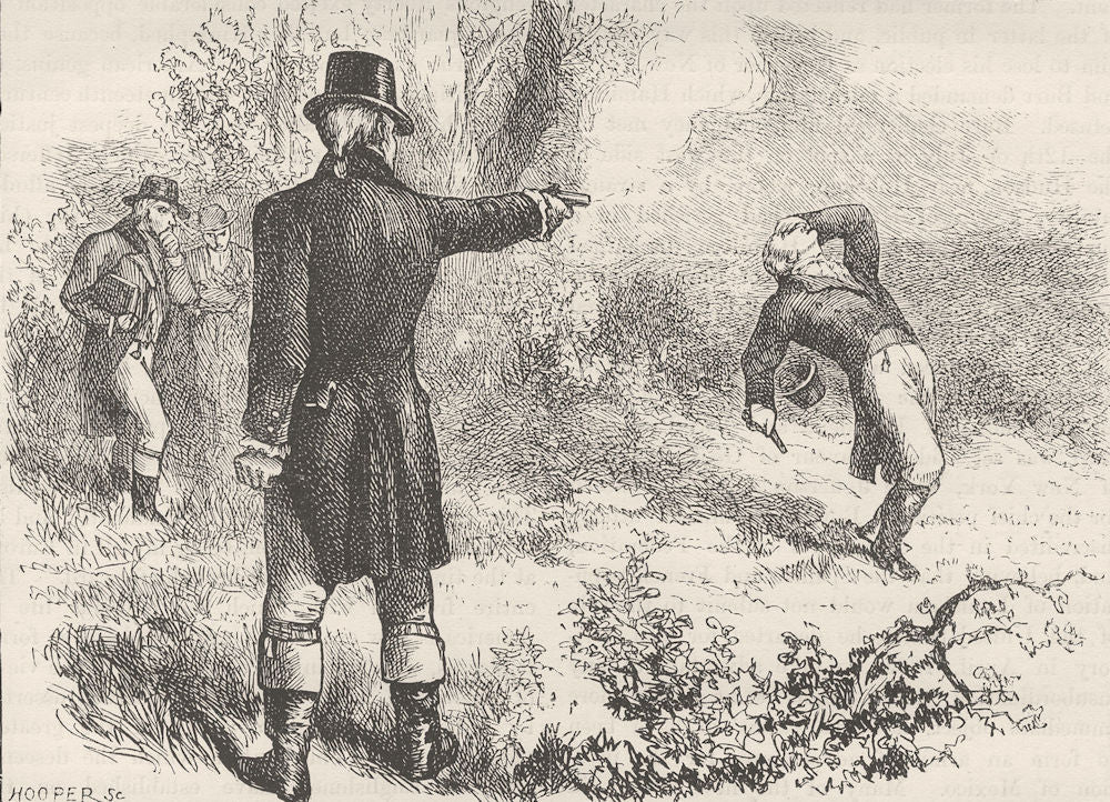 USA. Duel between Burr and Hamilton c1880 old antique vintage print picture